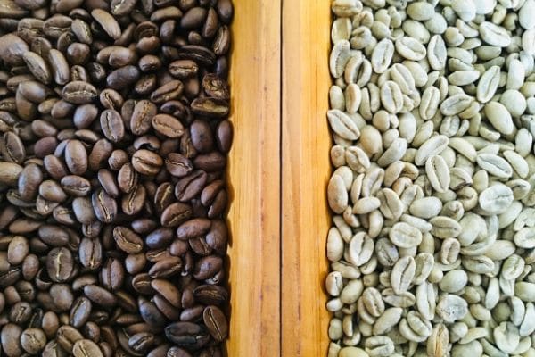 Foto di due diverse qualità di chicchi di cacao